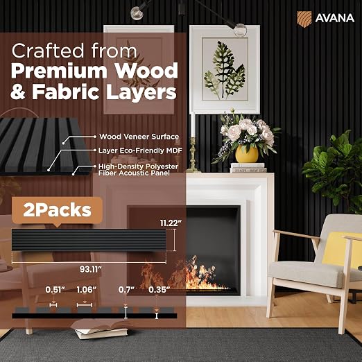 Avana Acoustic Wood Wall Panels –93.2x11.25 Inch Panels – Fits 94x12 Layout – - Image 4