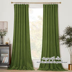 NICETOWN Moss Green Velvet Curtains and Drapes, Thermal Insulated Soft Window - Image 2