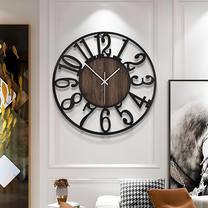 Large Wall Clock for Living Room Decor, 14 Inch Non Ticking Silent, Battery - Image 8
