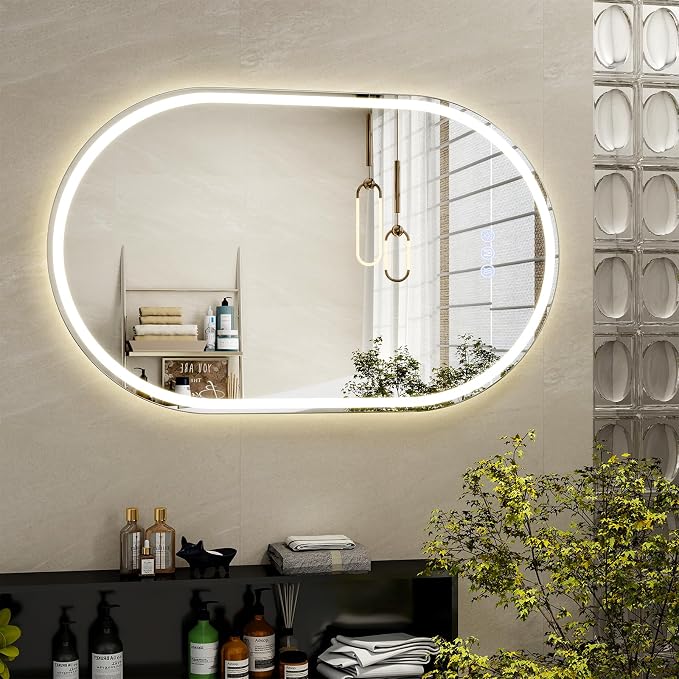 BEAUTYPEAK 36x24 LED Oval Bathroom Mirror - Image 7