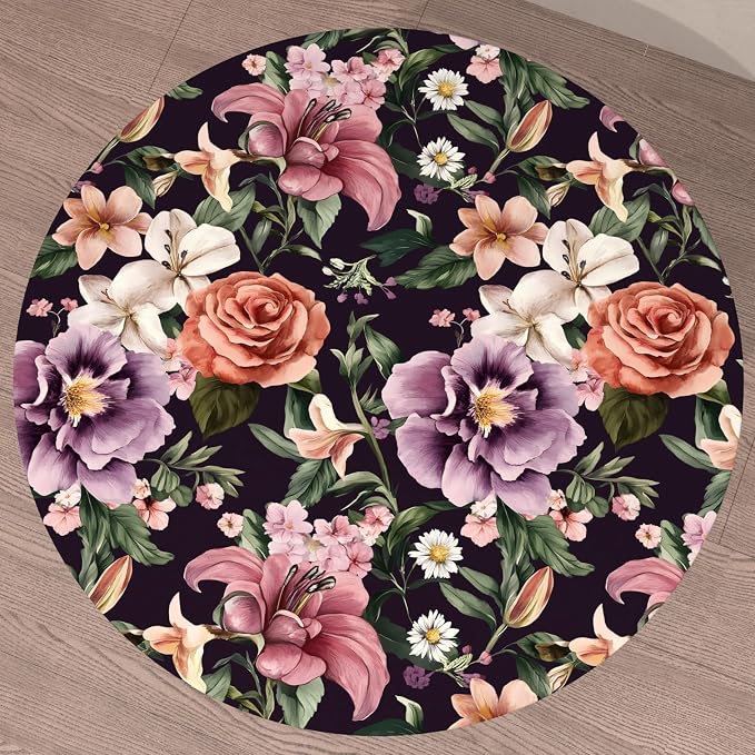 Laatse Purple Vintage Floral Wallpaper Peel and Stick Red Rose Peony Flowers - Image 5