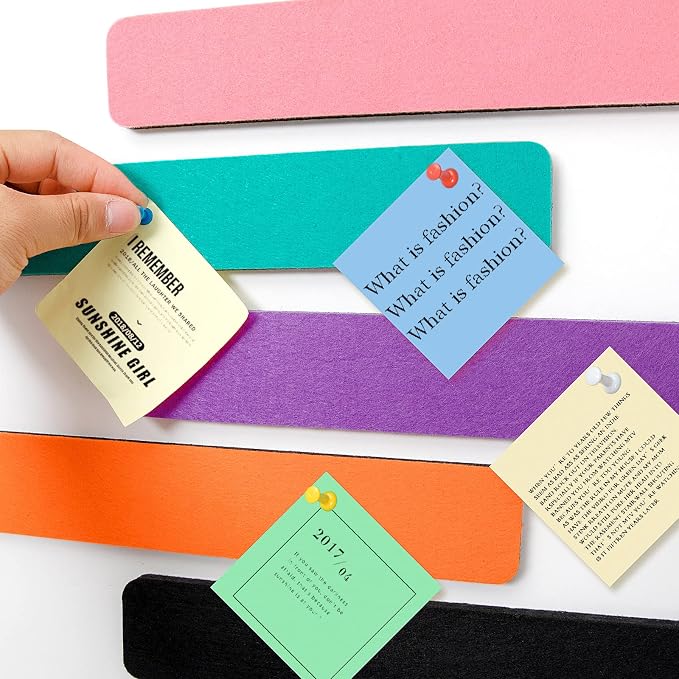 5 Pack Felt Pin Board Bar Strips Bulletin Board - Image 2