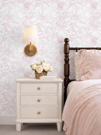 Ismoon Large Floral Peel and Stick Wallpaper Boho White/Pink Contact Paper - Image 2