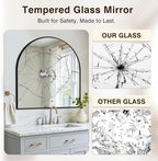 Vanity Bathroom Mirror for Wall, 32”x30” Arched Bathroom Mirror for Over Sink - Image 5