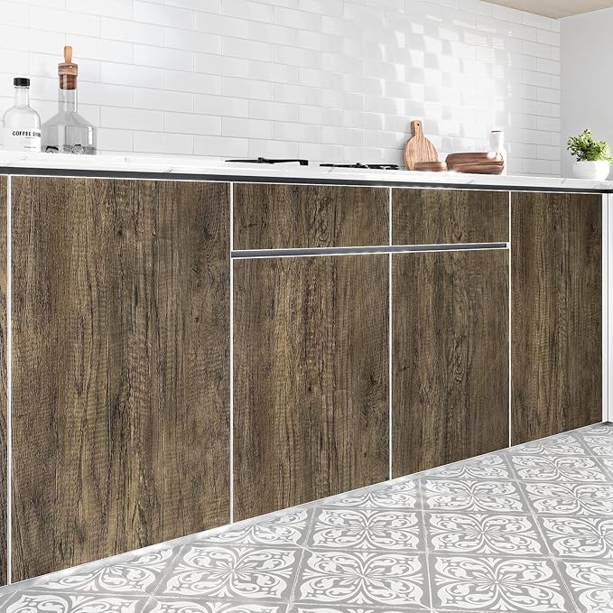 WESTICK 24"x394" Large Wood Contact Paper Peel and Stick Countertops Brown Wood - Image 4