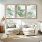 Large Framed Sage Green Abstract Wall Art - Image 4