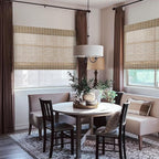 TWOPAGES Natural Woven No Drill Roman Shades, Custom Cordless Blackout Bamboo - Image 3
