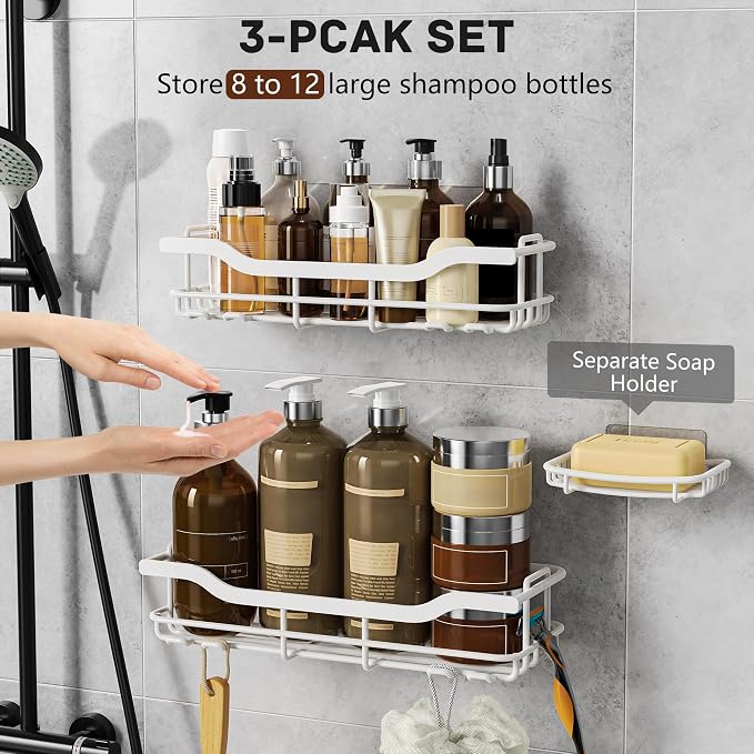 OMAIRA 3-Pack Shower Caddy - Image 4
