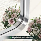Easly Silver Bathroom Mirror for Wall, 30x22 Inch Rectangular Aluminum Alloy - Image 4