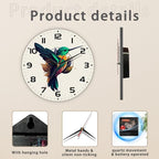 Flaying Hummingbird Bird Wall Clock Silent Non-Ticking Battery Operated Clock - Image 3