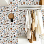 Froluya Mushroom Wallpaper Peel and Stick Vintage Floral Contact Paper 16.9" x - Image 3