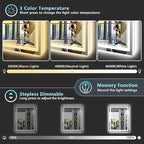 28x36 LED Bathroom Mirror with Lights, Backlit and Front Lit Anti-Fog Lighted - Image 4