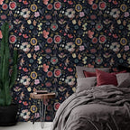 Wallpaper Peel and Stick Floral Wall Paper Removable Waterproof Blue/Red/Yellow - Image 7