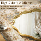 VooBang Gold Scalloped Circle Mirror, Hanging Leaning - Image 3
