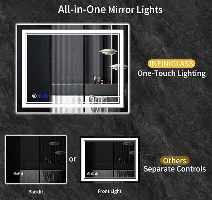 48"x30" LED Bathroom Mirror - Image 2