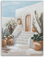 Hand-Painted Trendy blue Canvas Wall Art Pastel Preppy mediterranean Painting - Image 5