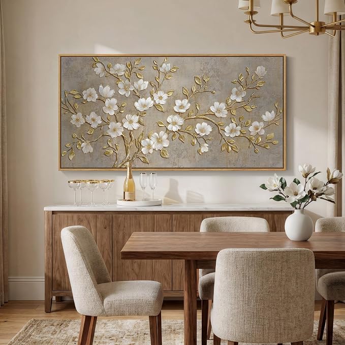 Large Framed Neutral Botanical Wall Art - Image 4