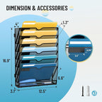 SUPEASY 7-Tier Mesh Wall File Holder, Hanging Wall File Organizer, Office - Image 4