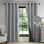 FMFUNCTEX 100% Dark Grey Blackout Curtains by Fmfunctex