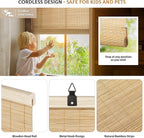 LazBlinds Cordless Bamboo Blinds, Roll Up Shades - Image 2