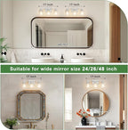 DORESshop 17 Inch Bathroom Light Fixtures, 3-Light Chrome Bathroom Lighting - Image 2