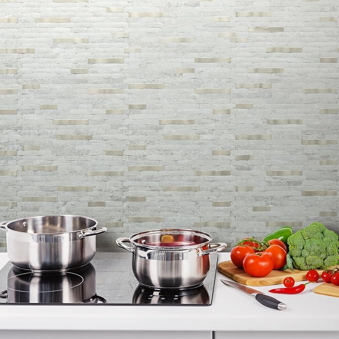 AULIGET 20 Sheets Faux Stone Peel and Stick Backsplash - Image 8