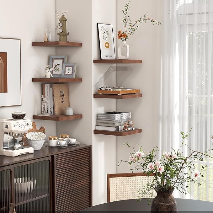 Square Floating Shelves for Wall 8"W x 8"D x 1.2"H, Small Engineered Wood Wall - Image 5