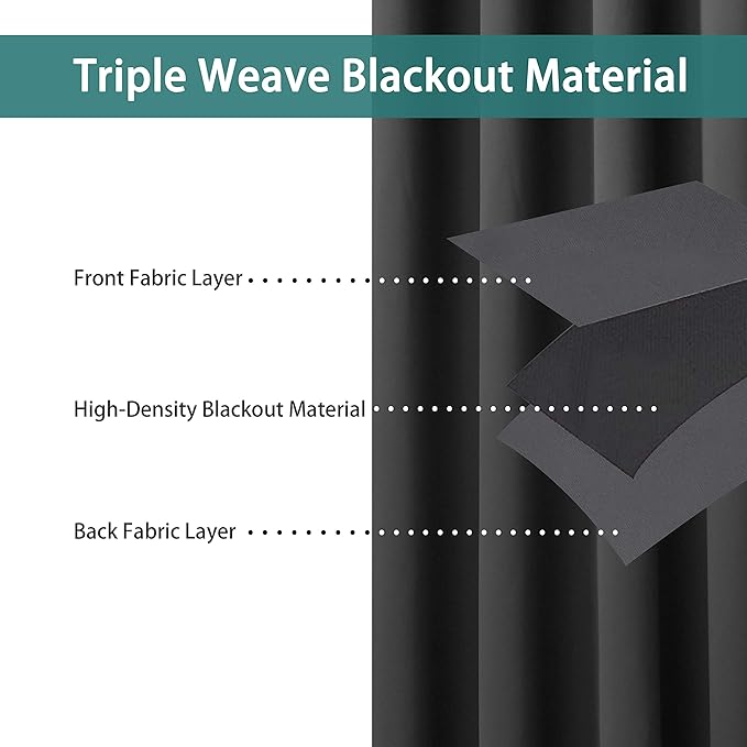 BONZER Extra Wide Room Divider Curtain Total Privacy Wall Grommet Top Thermal - Image 2