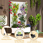 MTART Metal Planter Box with Trellis, 72.1"x47.2"x16" Outdoor Galvanized Raised - Image 3