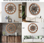 HOIBAI Wall Clock, 24 Inch Moving Gears Clock Large Wall Clock - Image 8