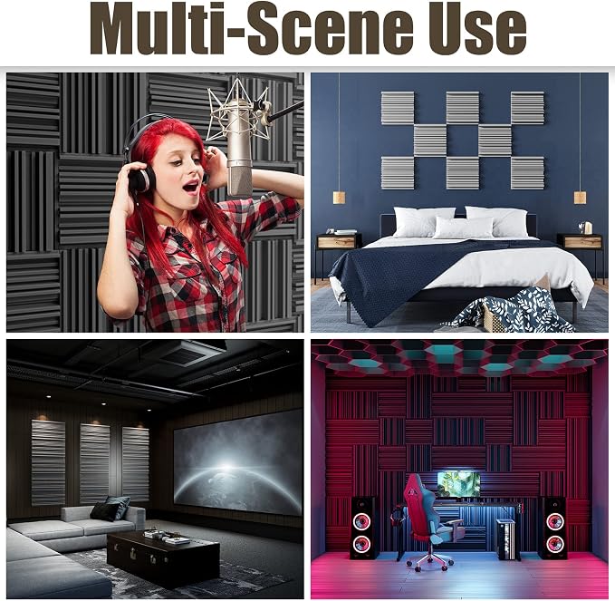 Upgrade 12 pack Self-adhesive Sound Proof Foam Panels, Decorative Soundproof - Image 6
