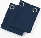 LEMOMO Navy Blackout Curtains/38 x 54 Inch Length/Set of Two Panels Grommet - Image 9