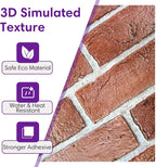 3D Faux Brick Wall Panels Peel and Stick, Small Brick-Look Textured Wall Sticker - Image 7