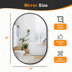 Bathroom Vanity Mirror for Wall, Living Room, HD Tempered Glass, Wall Mounted - Image 7