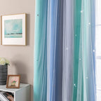 XiDi Curtains for Bedroom Decor, Rainbow BluGrenGrey-52-54 - Image 2