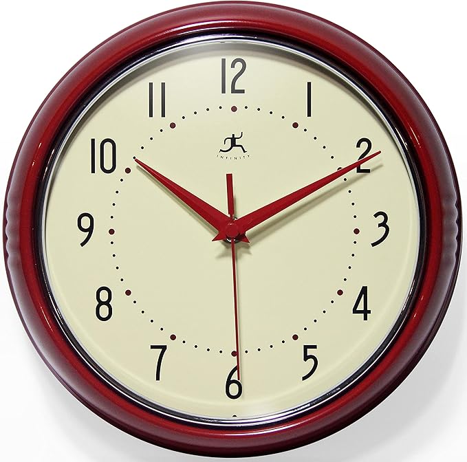 Infinity Instruments LTD. Retro 12 inch Silent Sweep Non-Ticking Mid Century by InfinityInstruments