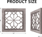 Set of 2 14 Inch Square Brown Window Pane Wall Mirrors, Shatterproof Rustic - Image 2