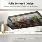 PUSDON 5-in-1 16.5" Extra Long Slim Wall Mount Wrapped Mesh Kitchen Organizer & - Image 4