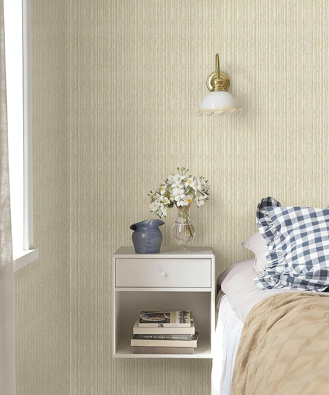 MelunMer Grasscloth Peel and Stick Wallpaper 17.3"x78.7", Contact Paper - Image 2