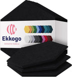 Acoustic Panels 12-Pack Soundproof Wall Panels 14"X12.1"X0.4" Sound Panels High by EkkogoAcousticPanels