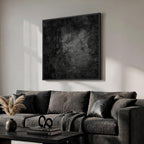 Large Framed Black Abstract Wall Art, Modern Square Canvas Painting Artwork - Image 2