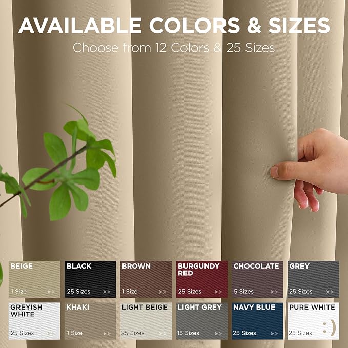 Joydeco Blackout Patio Sliding Door Curtains 108 Inches Long, Grommet Privacy - Image 7