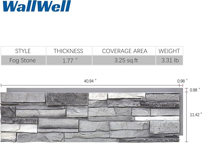 1.77 Inch Deep 3D Faux Stone Panels Stucco Wall Cover Rustic Stone Veneer - Image 5