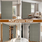 100% Blackout Room Divider Curtains Sets Grey W100 x L84 in 1 Panel No Drill - Image 5