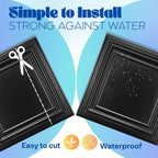 Art3d 48-Pack PVC Drop Ceiling Tiles, 2ft x 2ft, Deep Black - Image 4