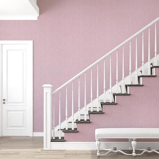 Pink Peel and Stick Wallpaper Fabric Contact Paper 15.7inchx 118.1inch Vintage - Image 2