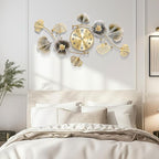Wall Clocks for Living Room Decor, Large Wall Clock, 3D Creative Metal Ginkgo - Image 5