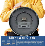 HITO 14 Inch Silent Wall Clock Battery Operated - Image 5