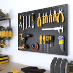 Spampur Peg Board, 4 Pack Metal Pegboard Panels Black Pegboards Wall Organizer - Image 2