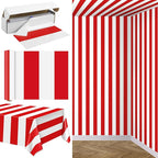Kochorie 100 Ft x 54 Inch Red & White Striped Tablecloth Roll by Kochorie